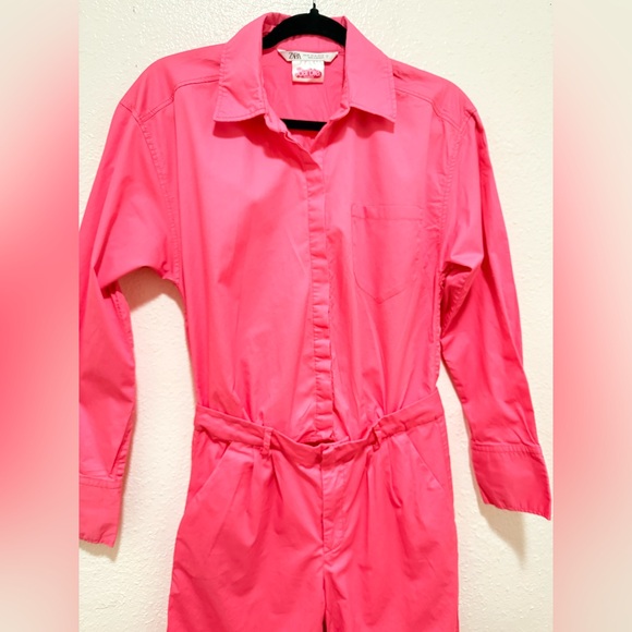 Zara Barbie Collection Vibrant Pink Jumpsuit Size XS - Picture 4 of 6